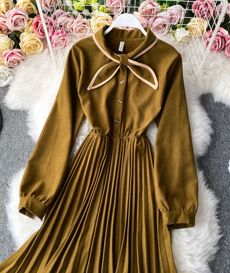 Stylish autumn long sleeve dress A line dress 984