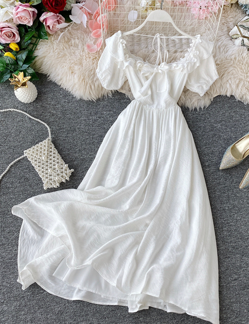 Cute A line summer dress women's dress 1223