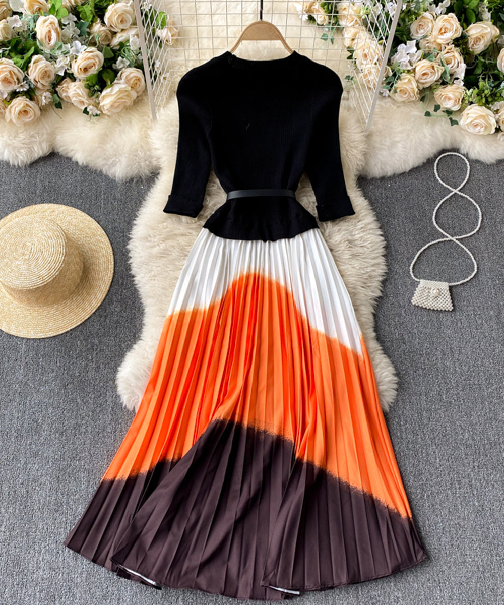 Stylish A line long dress 836
