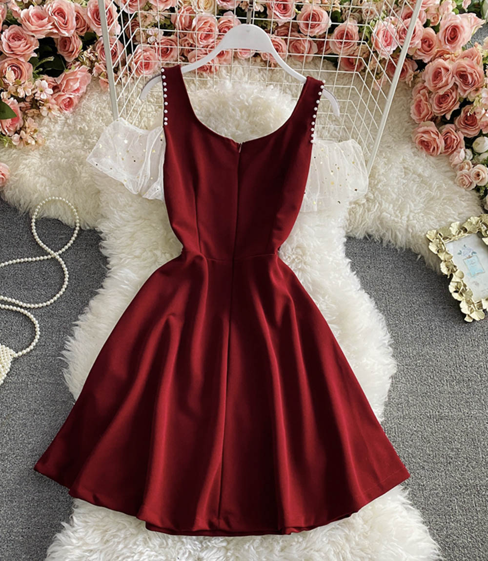 Cute A line short dress fashion dress 863