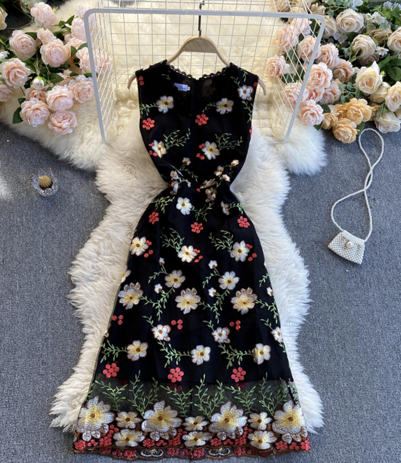 Black lace dress fashion dress 820