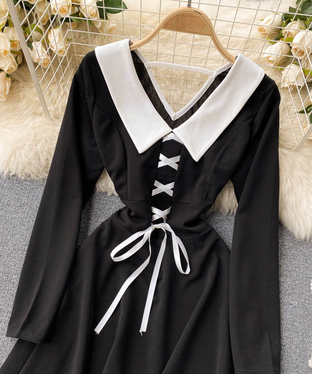 Cute v neck short dress fashion girl dress 834