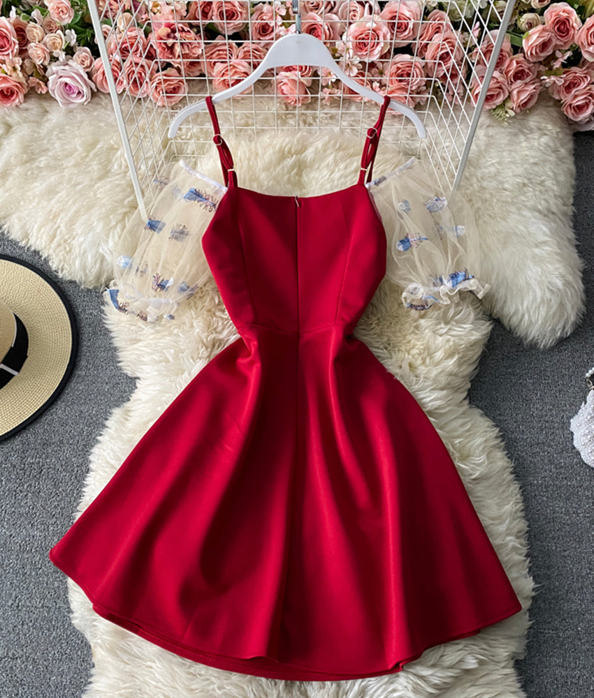 Lovely A line short dress fashion girl dress 895