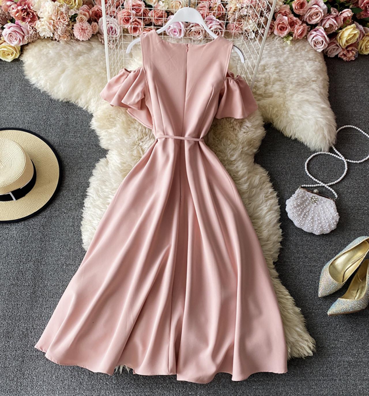Cute A line short dress fashion dress 696