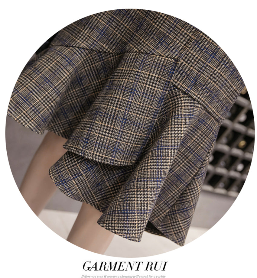 Jupe à carreaux irrégulière élégante 3475