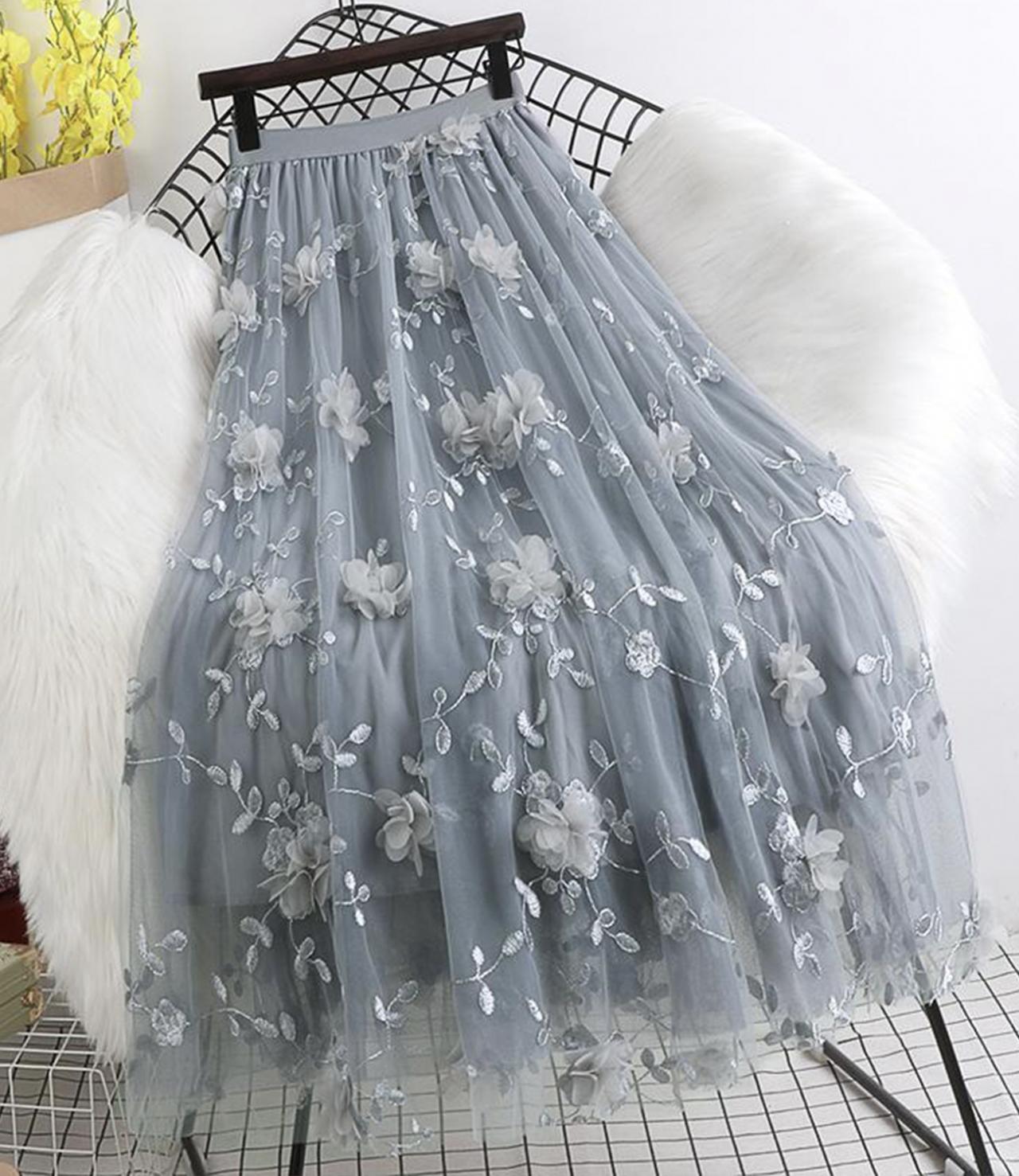 Jupe courte en tulle coupe trapèze mignonne 3455