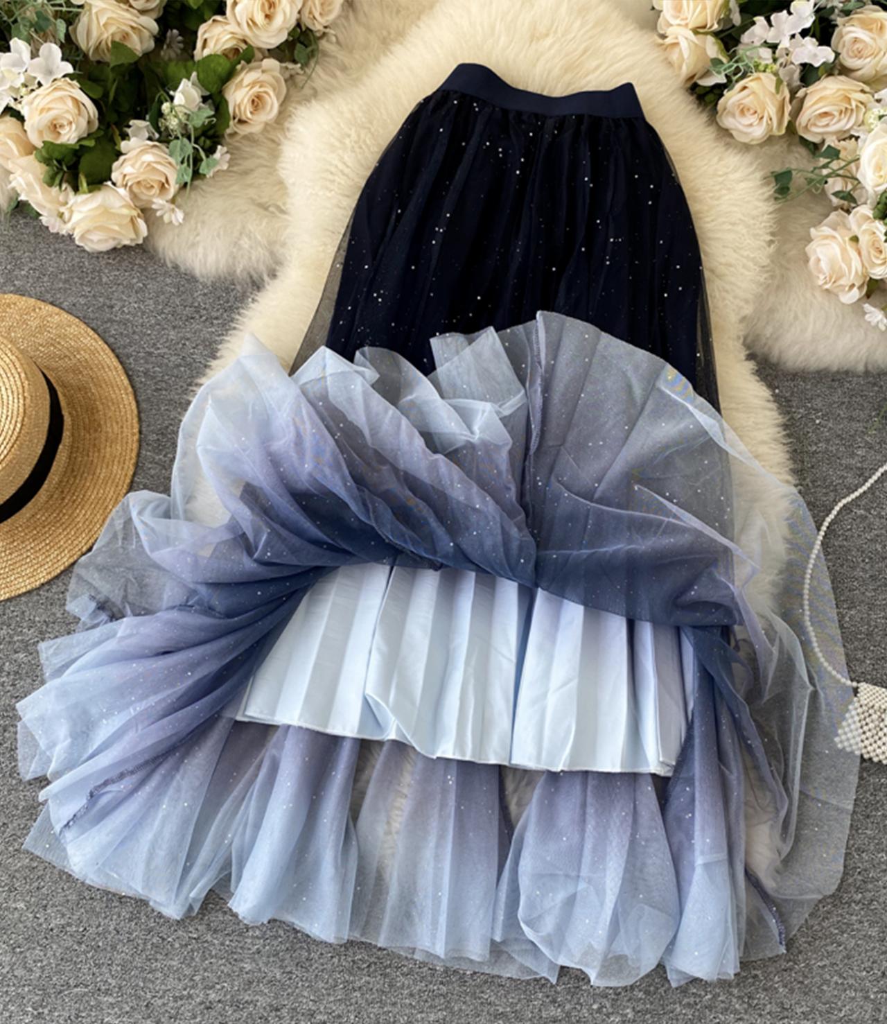 Jupe trapèze en tulle mignonne 3457