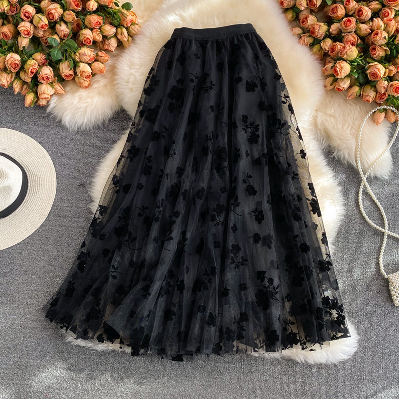 Jupe courte trapèze en tulle mignon 3446