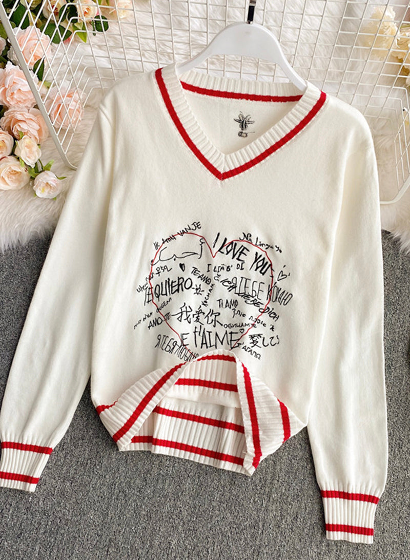 Pull manches longues multilingue "Je t'aime" 091