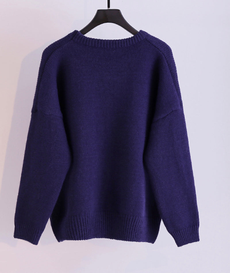 Pullover süße Stickerei Langarm-Pullover 064