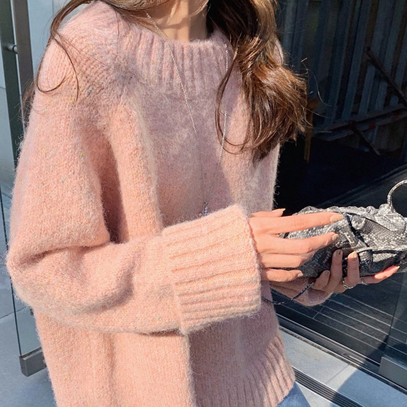 Süßer rosa Langarmpullover 036