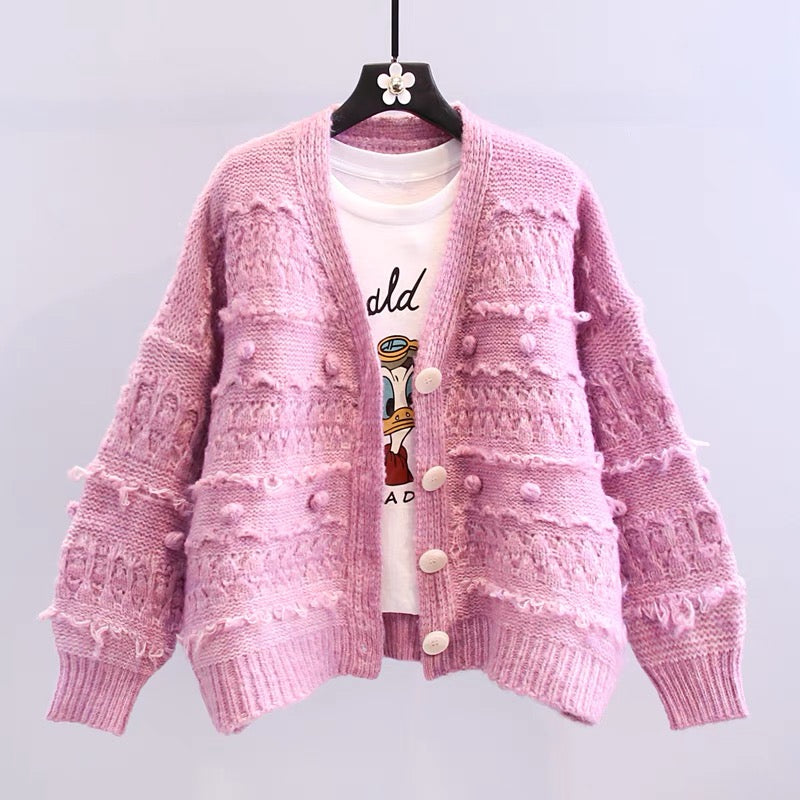 Süßer Cardigan mit langen Ärmeln 016