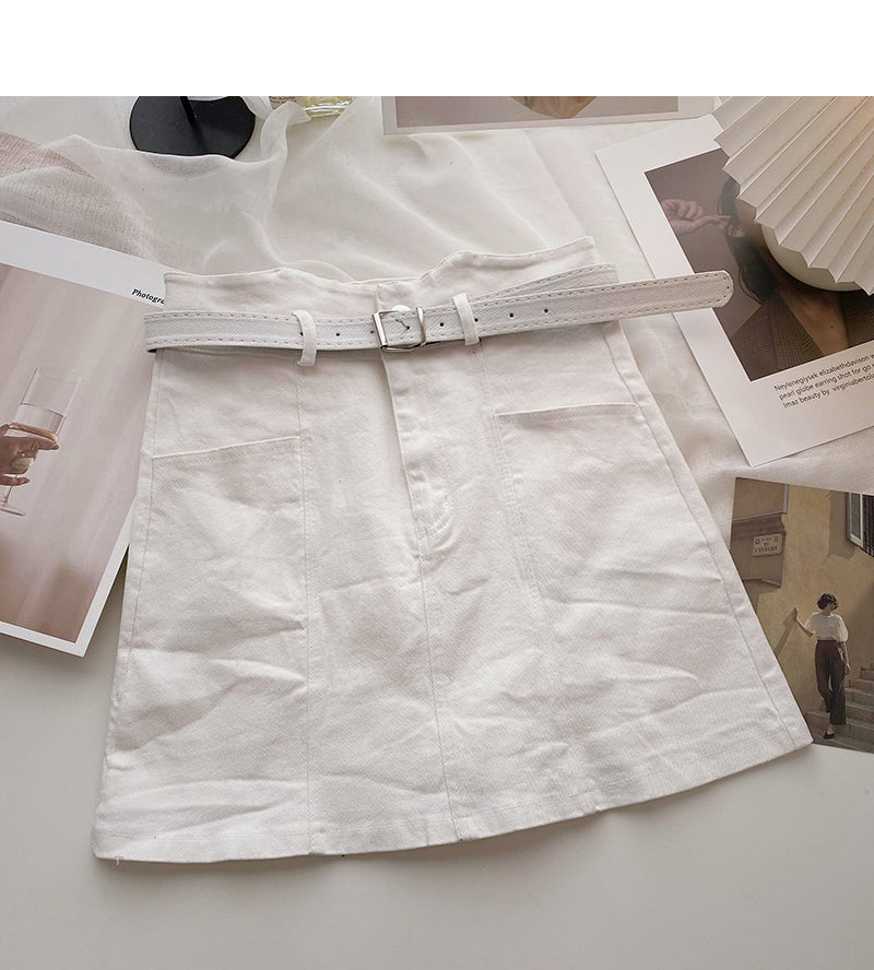 Korean simple casual versatile anti light skirt 5632