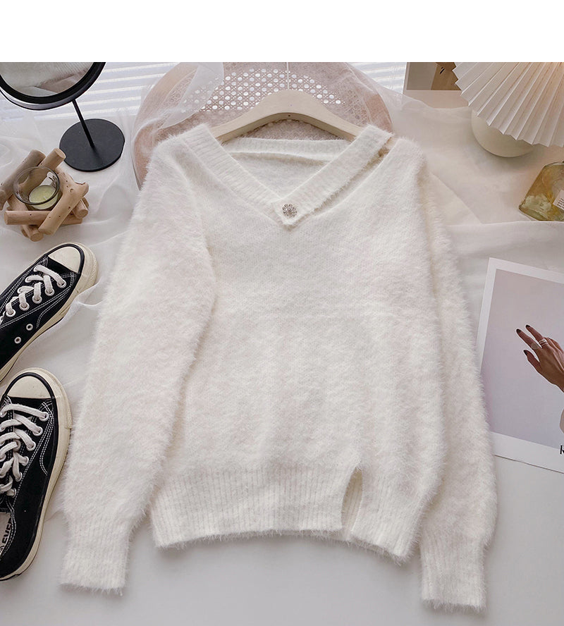 Korean fashion, foreign style, sweet design, long sleeve top, fashion 6184