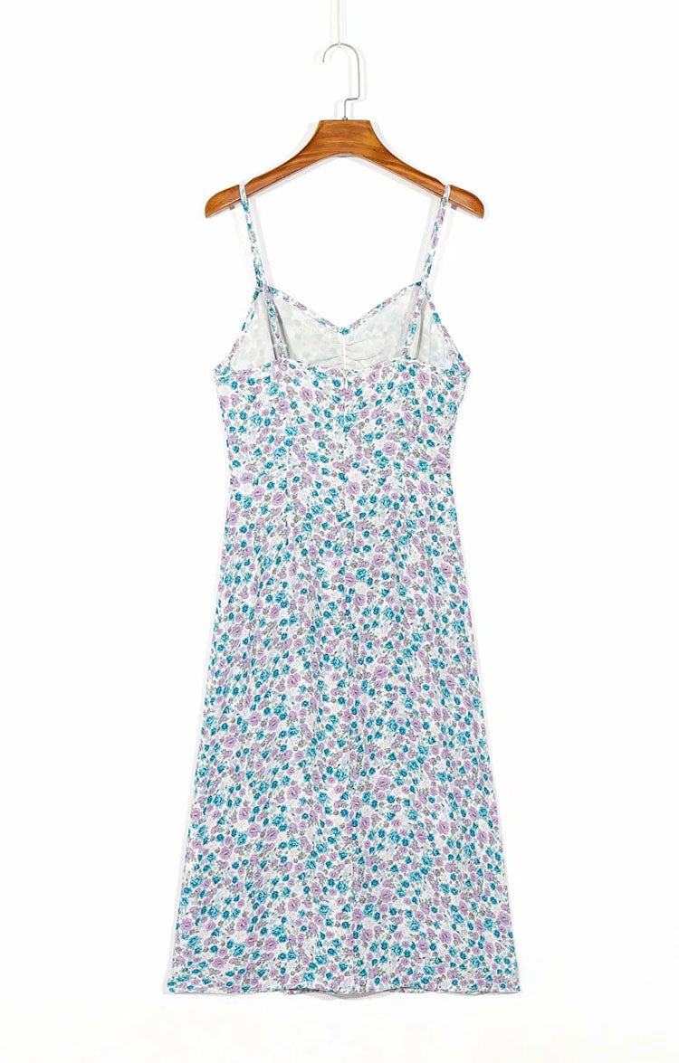 Vintage Floral strapless dress 7068