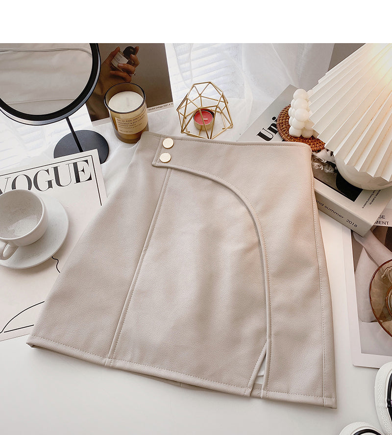 New Korean style irregular small split A-shaped bag hip skirt 5573