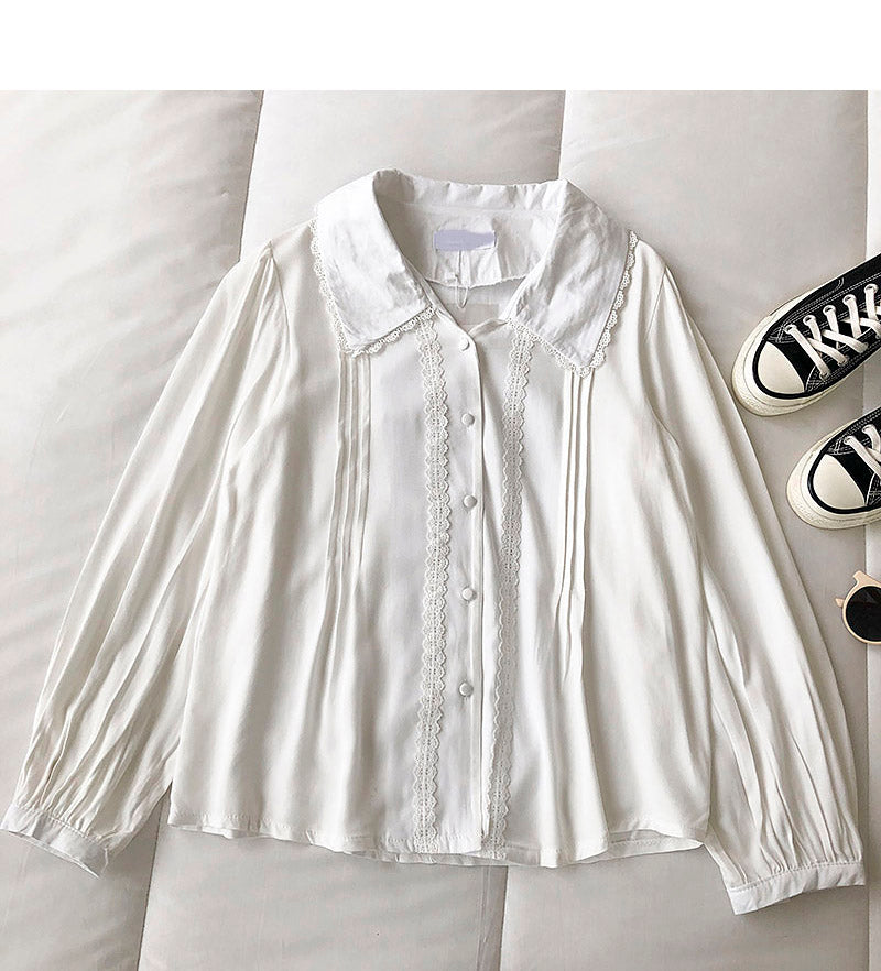 Women's sense of minority solid color shirt 6260