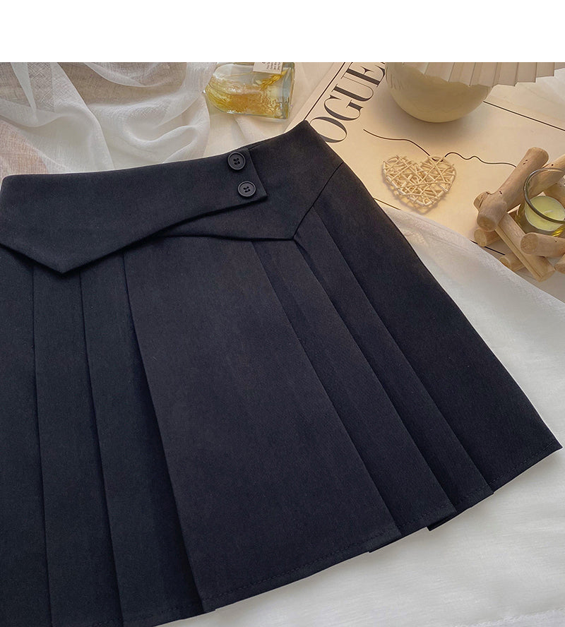 Age reducing design, slim high waist pleated skirt 5662