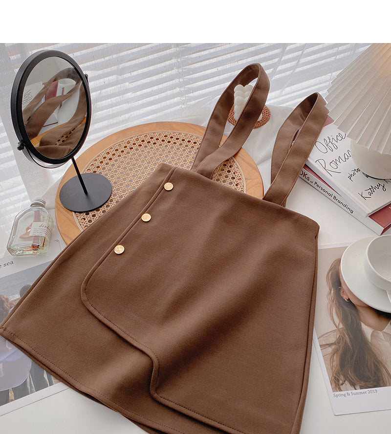 Irregular design breasted high waist slim skirt 5516