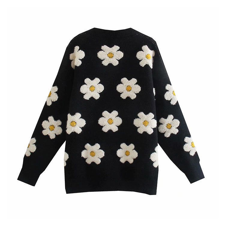 Daisy Handgehäkelter Lazy Wind Loose Pullover 7315