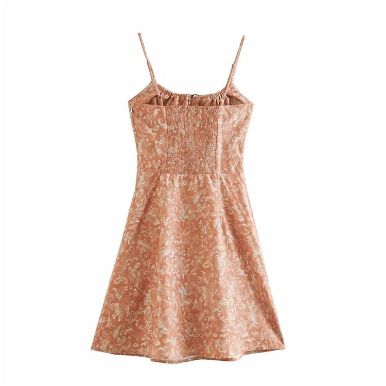Sweet thin lady with temperament dress broken flower short skirt female 7136