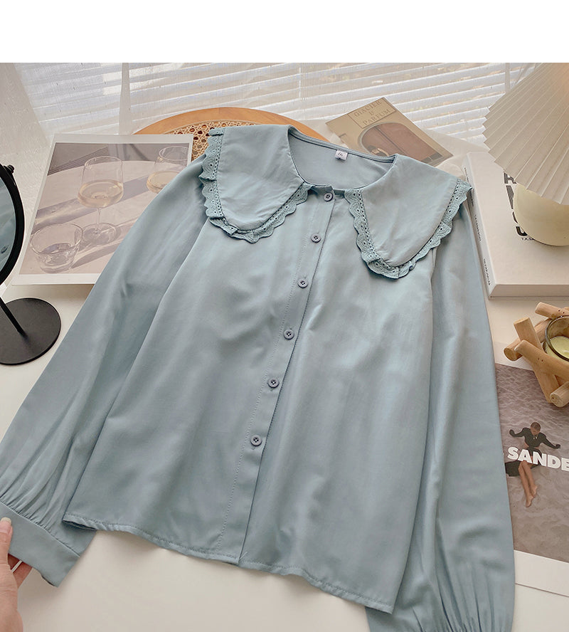 New Korean slim and age reducing foreign style long sleeved top 6379