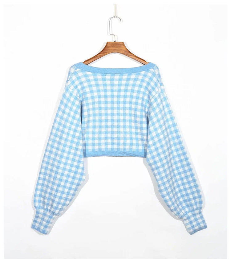 Knitted cardigan girl's top high waist open navel sweater coat sweater 7170