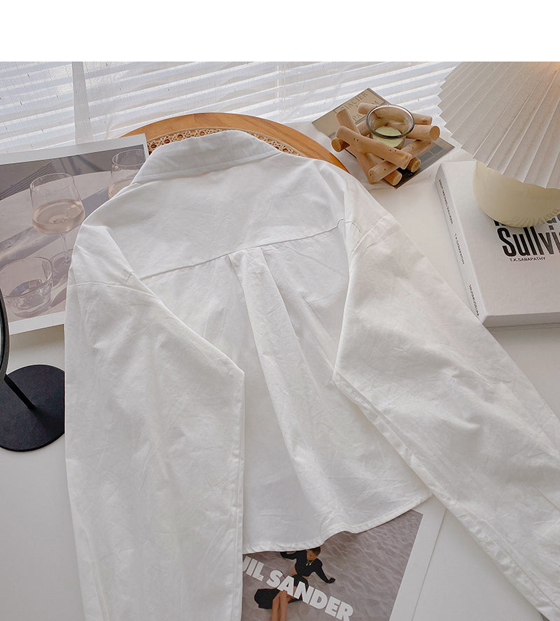 Le nouveau haut littéraire ample de style coréen 6404