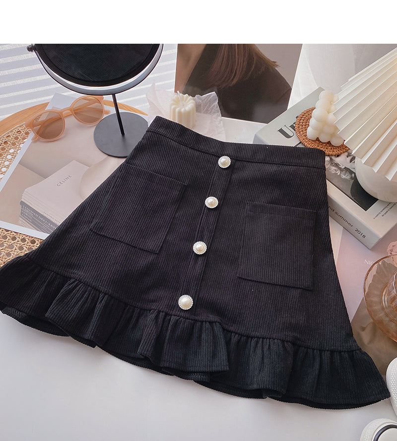 New Korean fashion slim Ruffle Skirt 5619