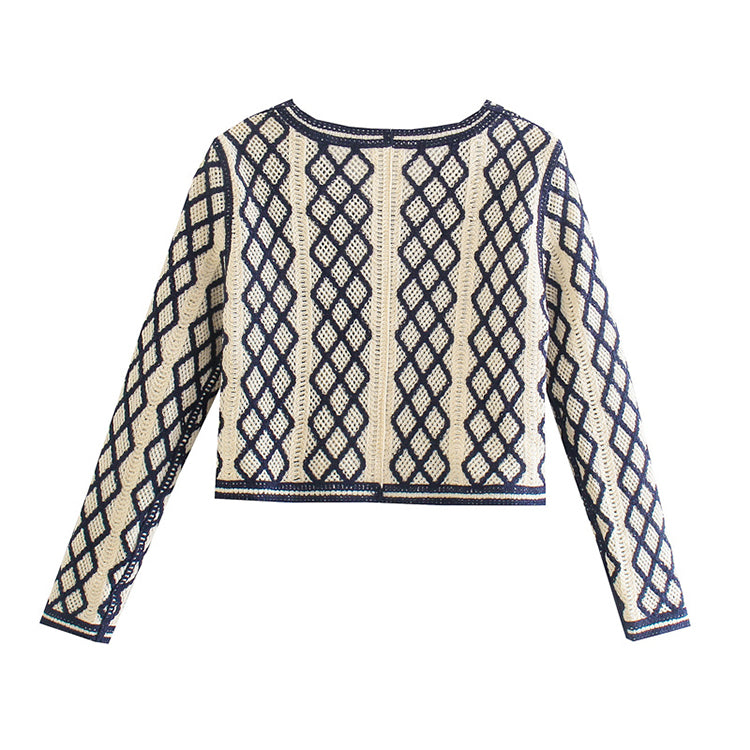 French Vintage flower embroidery sweater 7462