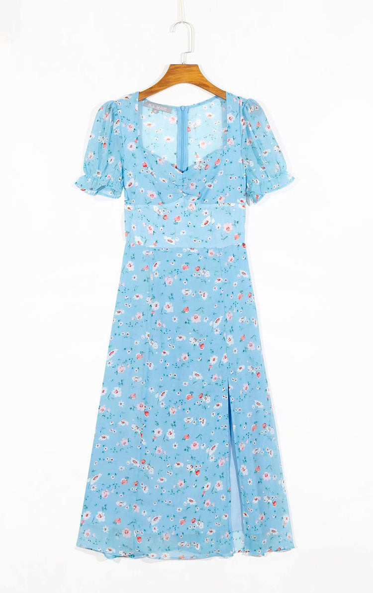 Elegant sweet retro fresh Printed Dress 7059