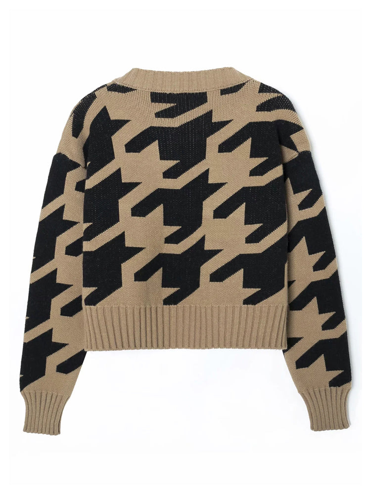 Crew neck Pullover Sweater blouse jacket female 7223