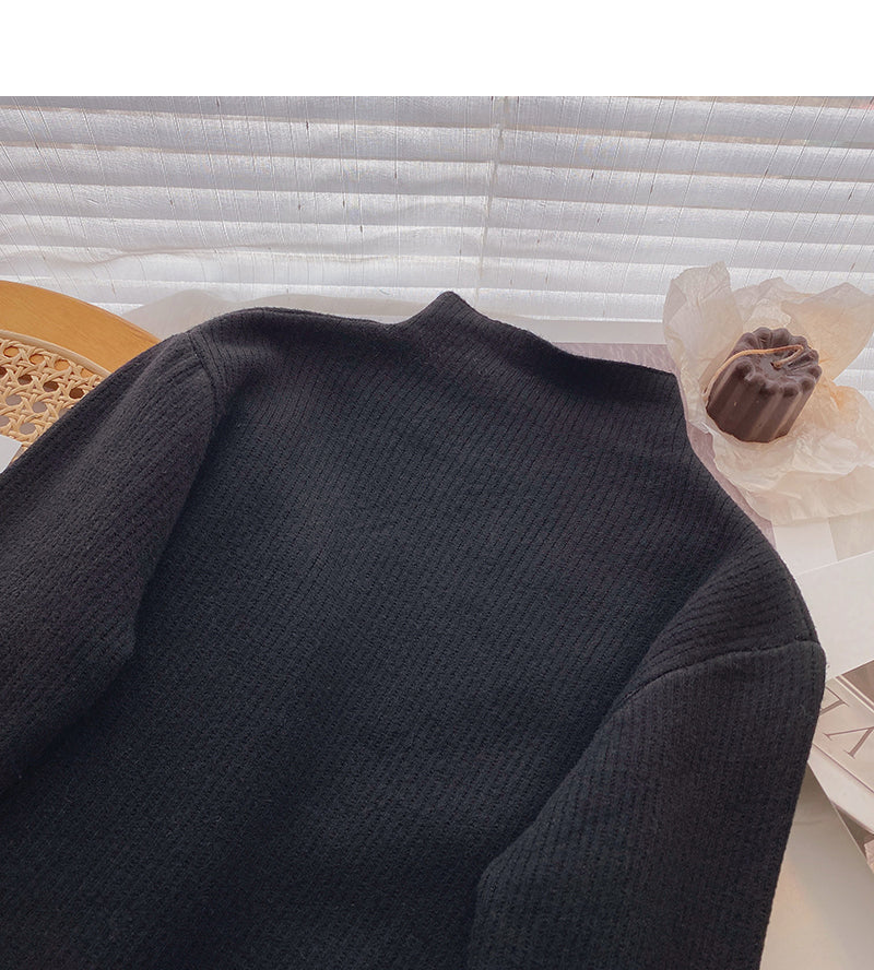 Plush sweater Pullover long sleeve bottomed top 6502