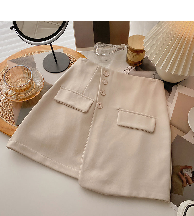 The new Korean minority design shows a slim high waist skirt 5666