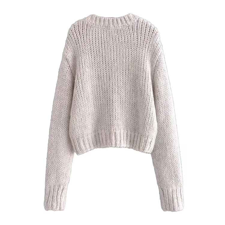 Neuer einfacher und vielseitiger Strickpullover für Pendler 7516