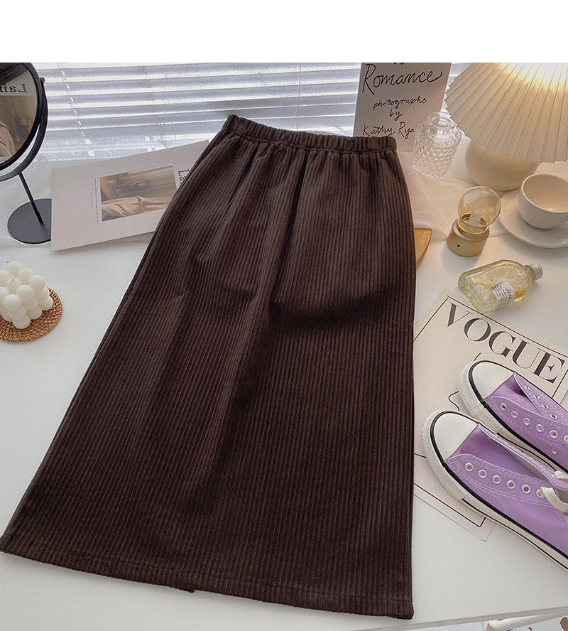 A-line mid length skirt with high waist and A-line 5720