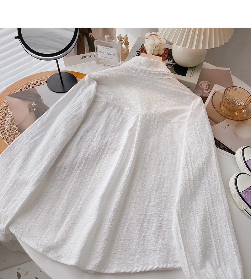 New Korean soft thin long sleeve top 6390