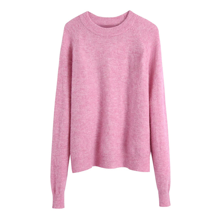 New simple and versatile round neck Pullover long sleeve sweater 7427