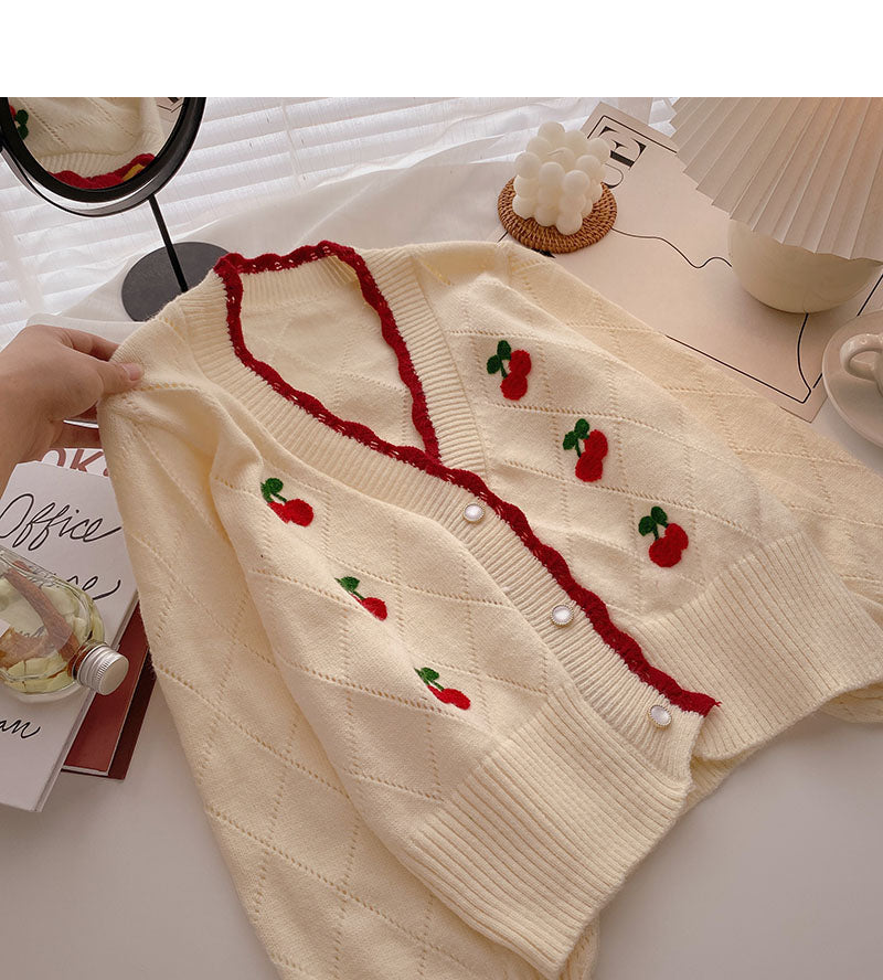 Korean V-neck Lace Long Sleeve Top 5867
