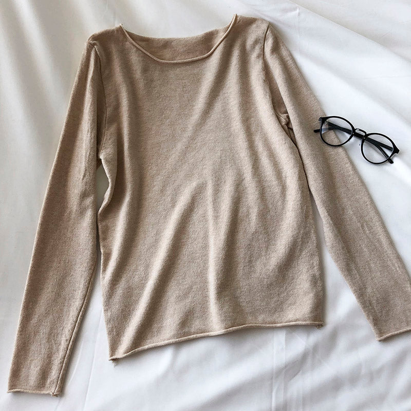 Solid basic bottomed t-shirt t-shirt t-shirt 6470