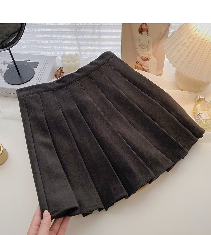 Jupe plissée taille haute jupe décontractée 5338