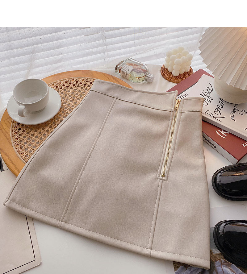New Korean irregular design zipper Hip Wrap Skirt 5324