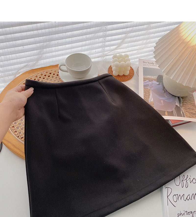 Woolen skirt, high waist, slim, casual and versatile 5325