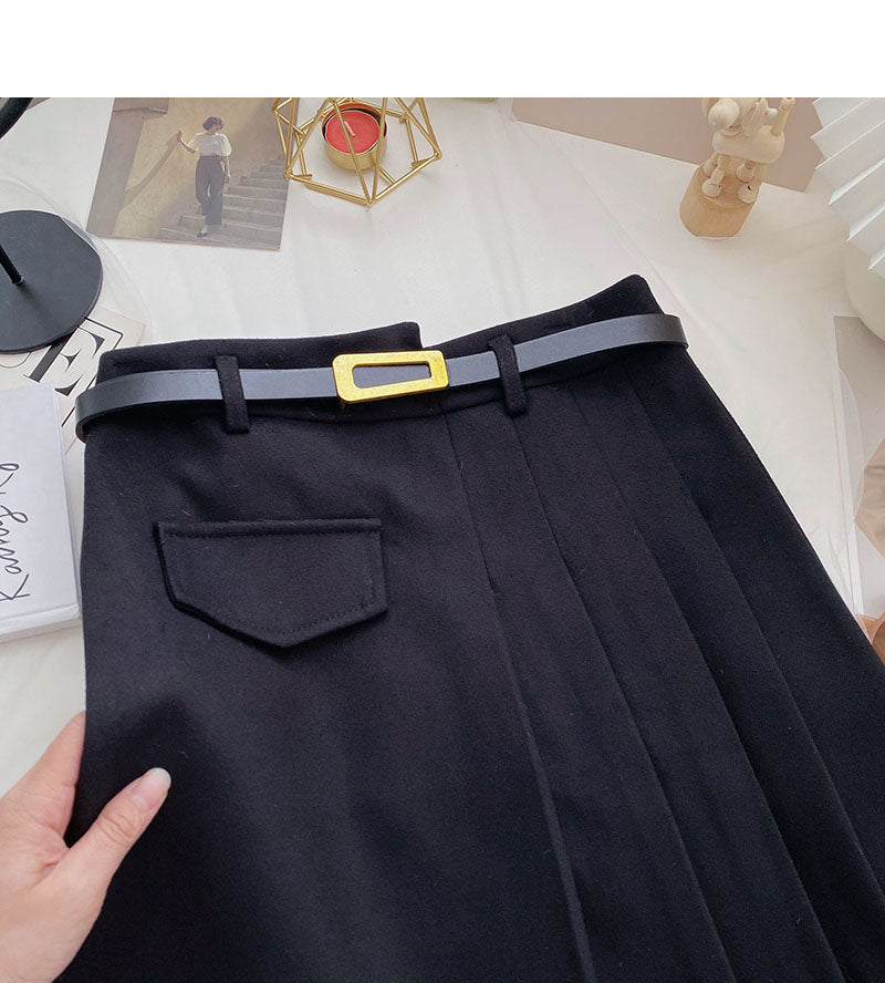 Jupe plissée, irrégulière, slim, jupe trapèze à la mode avec ceinture 5360