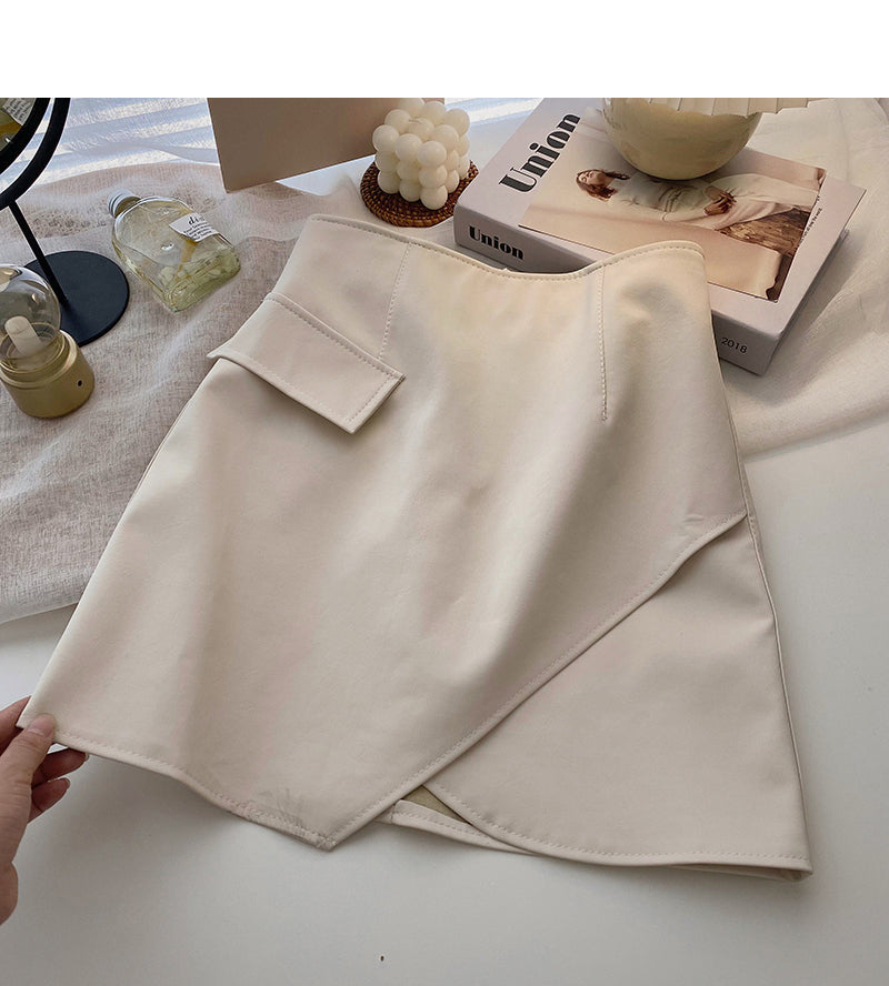 Jupe portefeuille slim irrégulière de conception coréenne 5279