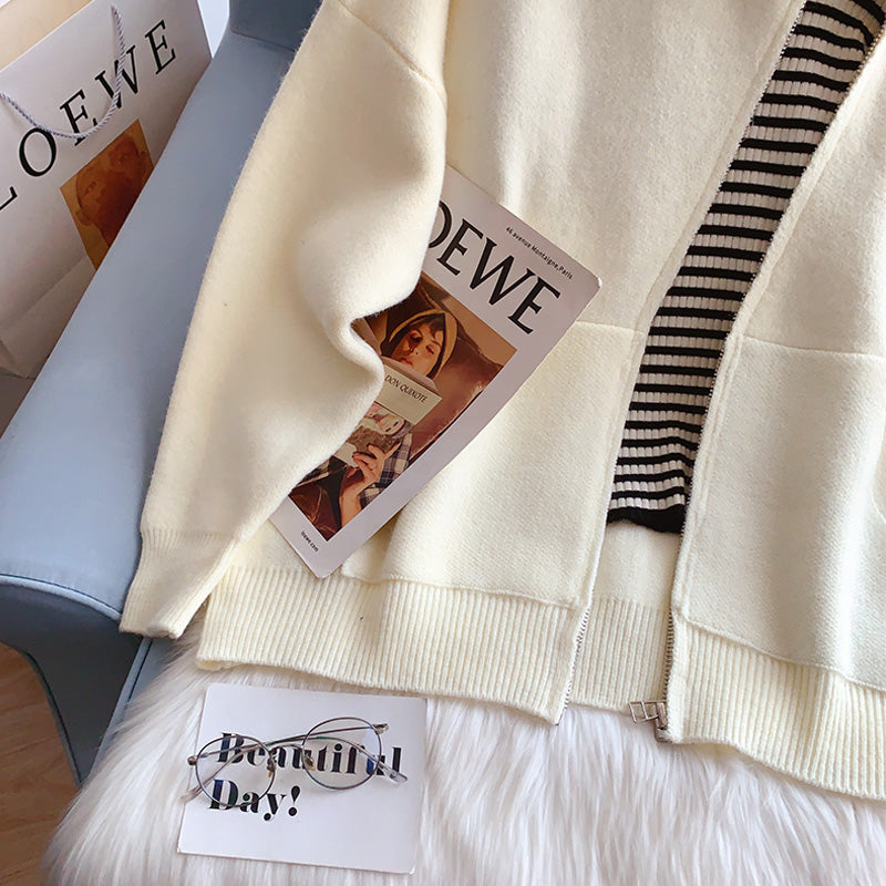 Manteau femme à capuche avec fermeture éclair inclinée 5220