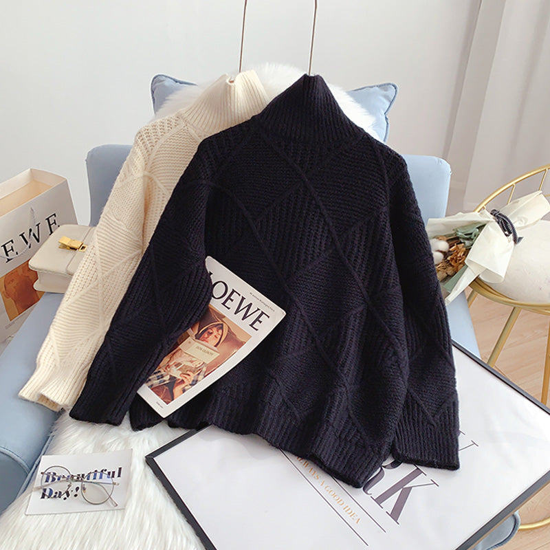 Pull col montant nouveau haut tricoté à bas 5162