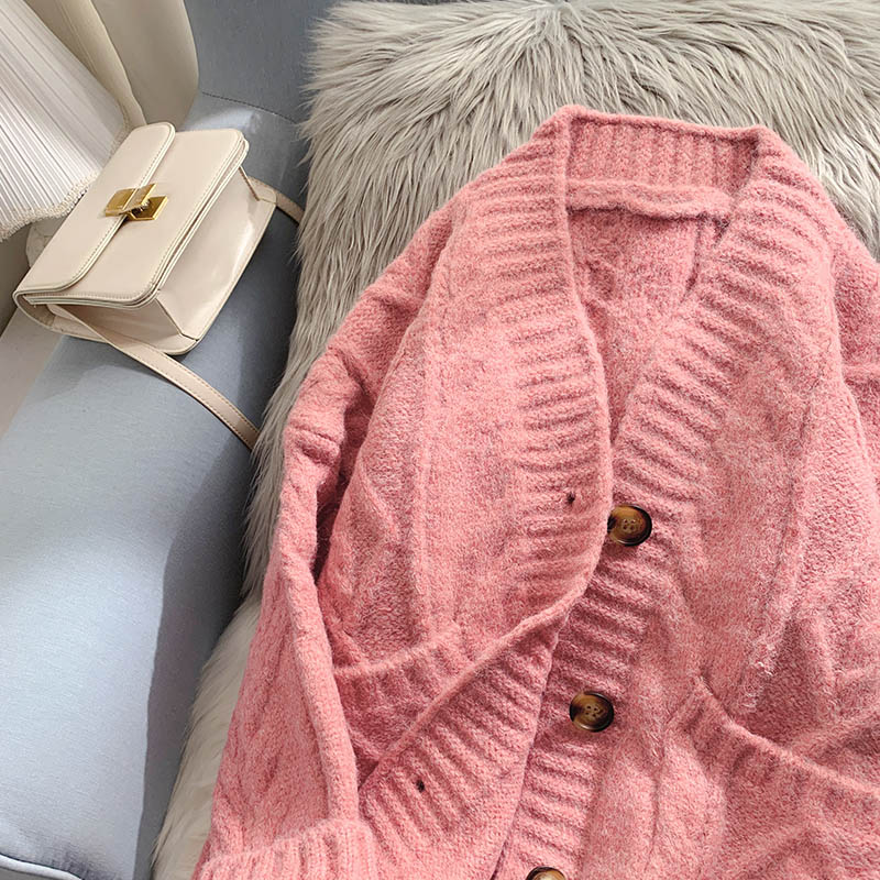 Cardigan pull torsadé manteau pull mi-long 5100