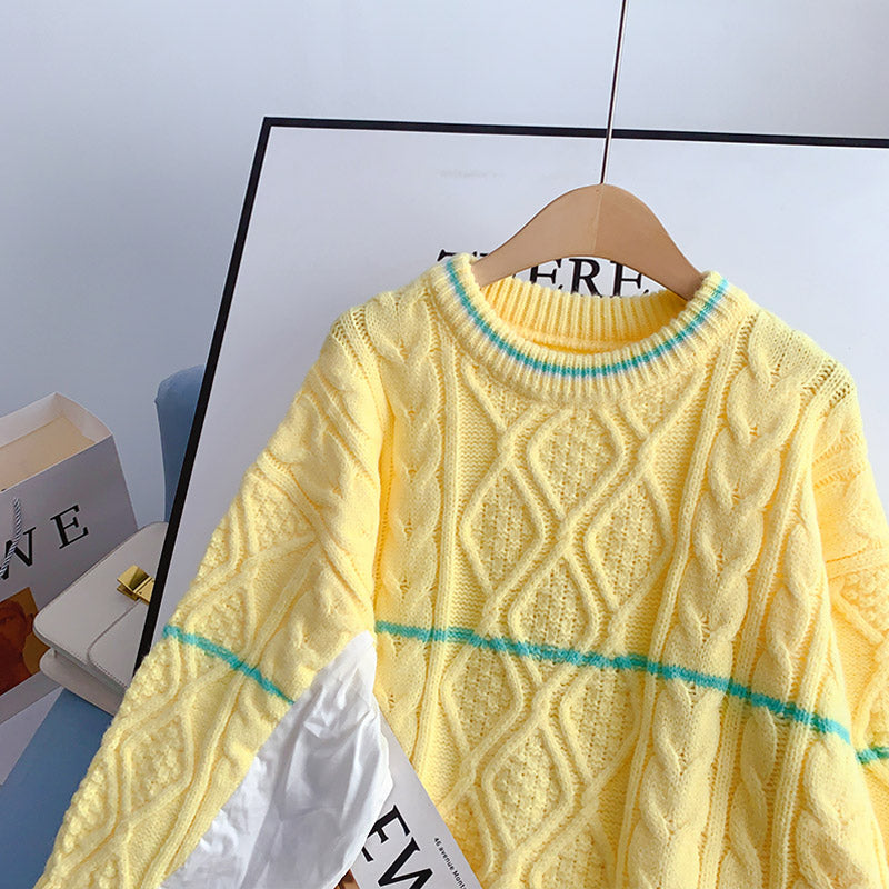 Pull ras du cou torsadé Pull Top 5080