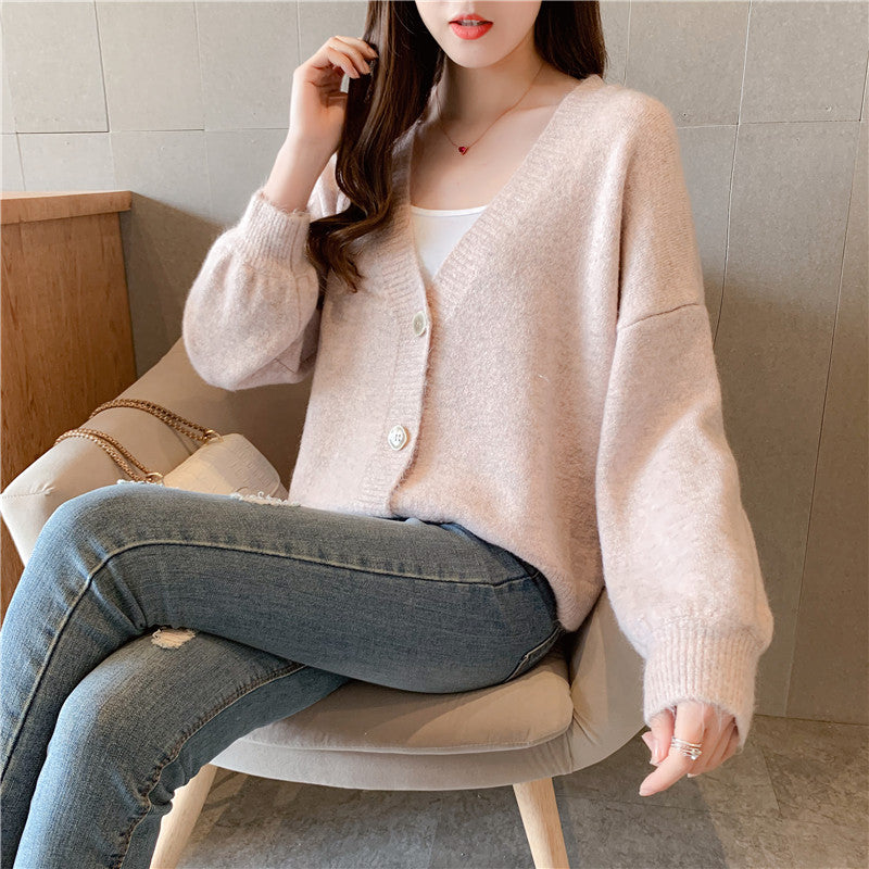 Petit cardigan tricoté frais et paresseux, manteau étranger 4914